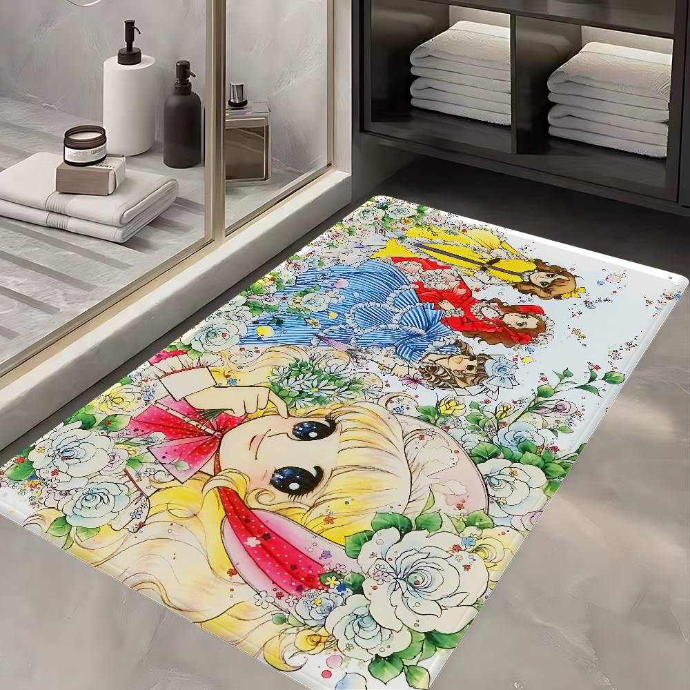 Cartoon Women's Candy Candy Bathroom Mat Anti-slip Absorb Water Long Strip Cushion Bedroon Mat Welcome Doormat