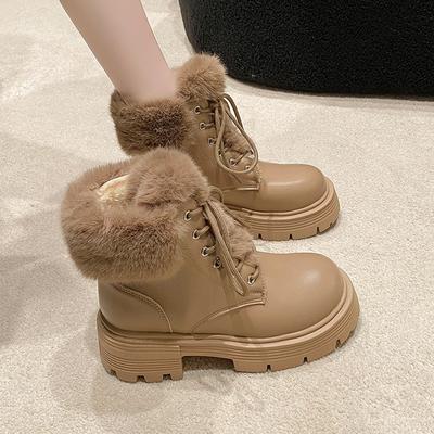 Thick-soled Short Boots Women's New Winter Velvet Warm Snow Boots Martin Boots Thickened Warm Cotton Shoes