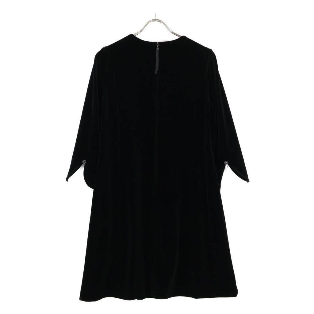 FOXEY NEW YORK Black 37183-VA0FI403T Velour One-Piece Dress 40 blackUsed