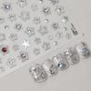 Colored Crystal Star Love Shiny Silver Hollowed Smudging Rainbow Flower Jelly Embossed Nail Art Stickers Manicure Decals