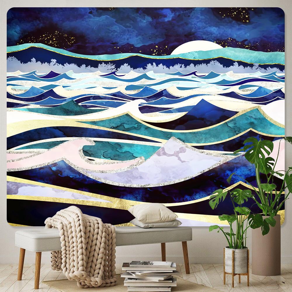Nordisch einfach psychedelische Szene Heimdekoration Wandteppich Hippie Bohemian DEKORATIONSWANDTEPPICH Strandmatte Schlafzimmer Wandbehang