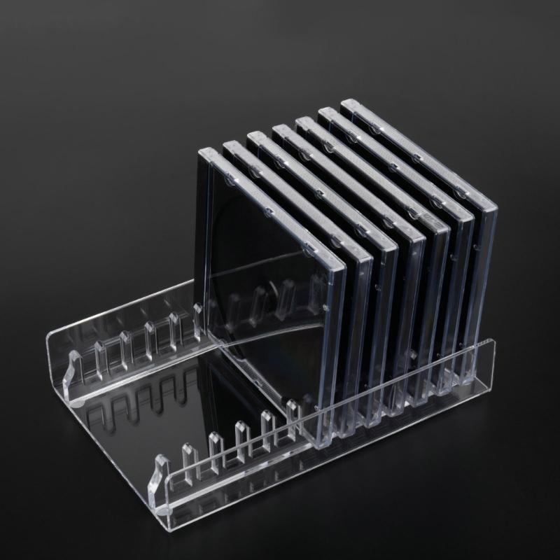 Clear Acrylic CDs Holder, Desktop Organizers Rack for 12 Standard CDs Case, Slip Resistant Base