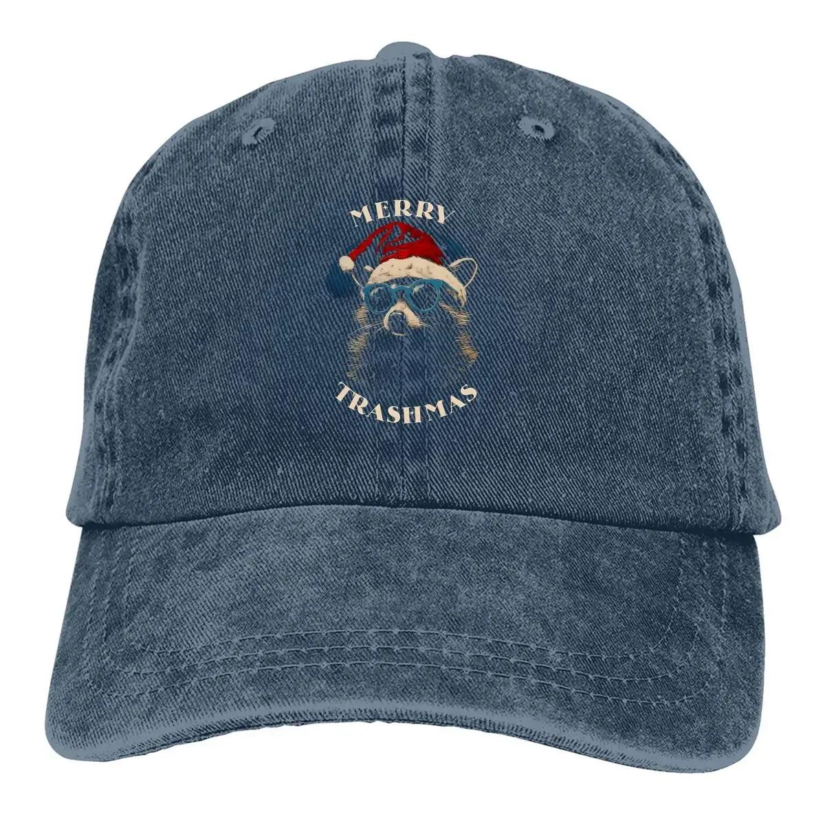 

Merry Trashmas Raccoon Christmas Baseball Cap Men Hats Women Visor Protection Snapback Lover Caps Adjustable