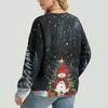 Women's Casual And Fashionable Christmas Print Long-Sleeved Top
