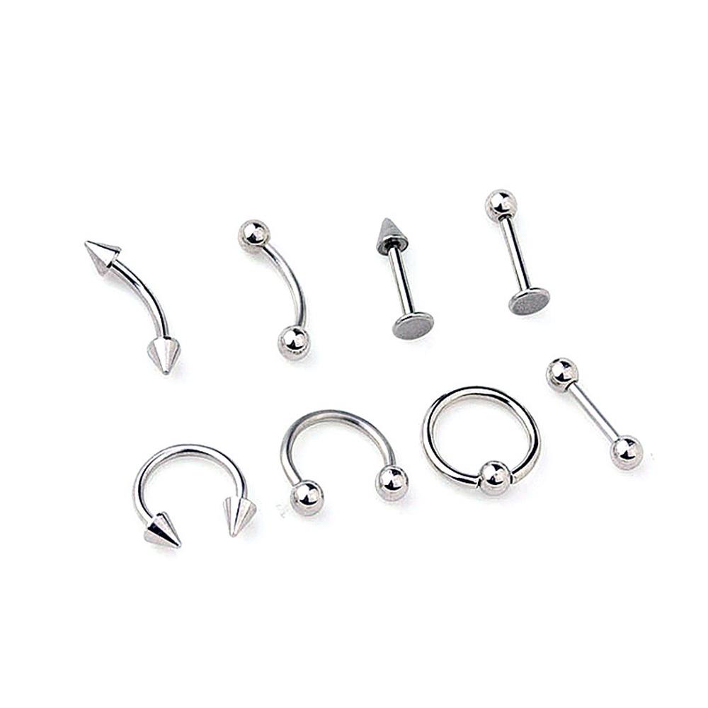 Barra de Ceja Acero color oro anodizado Pendiente Oreja Tragus Piercing 16g 8 mm