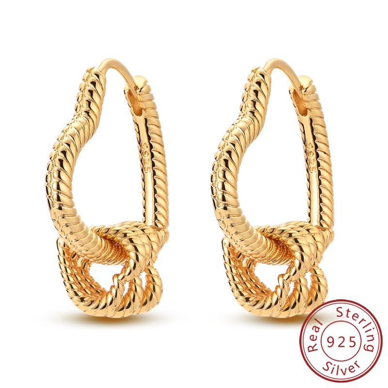 Earrings Original 925 Silver Stud Drop Hoop Earrings Rose Gold for Women Girls Party Wedding Birthday Jewelry Gift