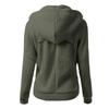 Women's Fashion Solid Color Sweatshirt Loose Hooded Fleece Zipper Jacket Top