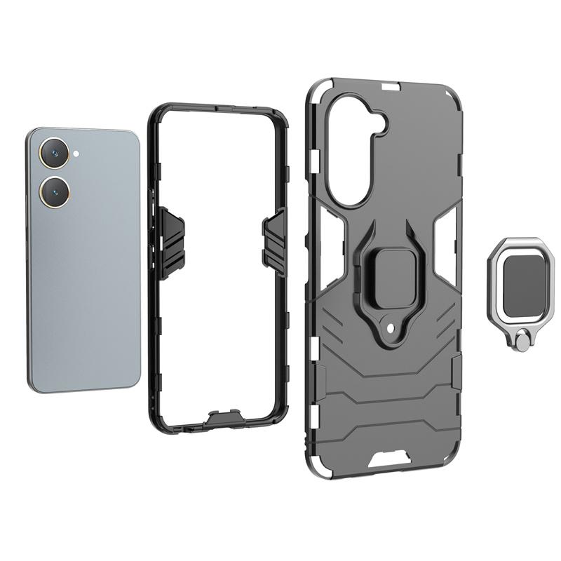 For Vivo Y03 4G Case Shockproof Armor Magnetic Kickstand Ring Phone Case for vivoY03 Y03 Y 03 03Y 4G 2024 V2332 6.56" Back Cover