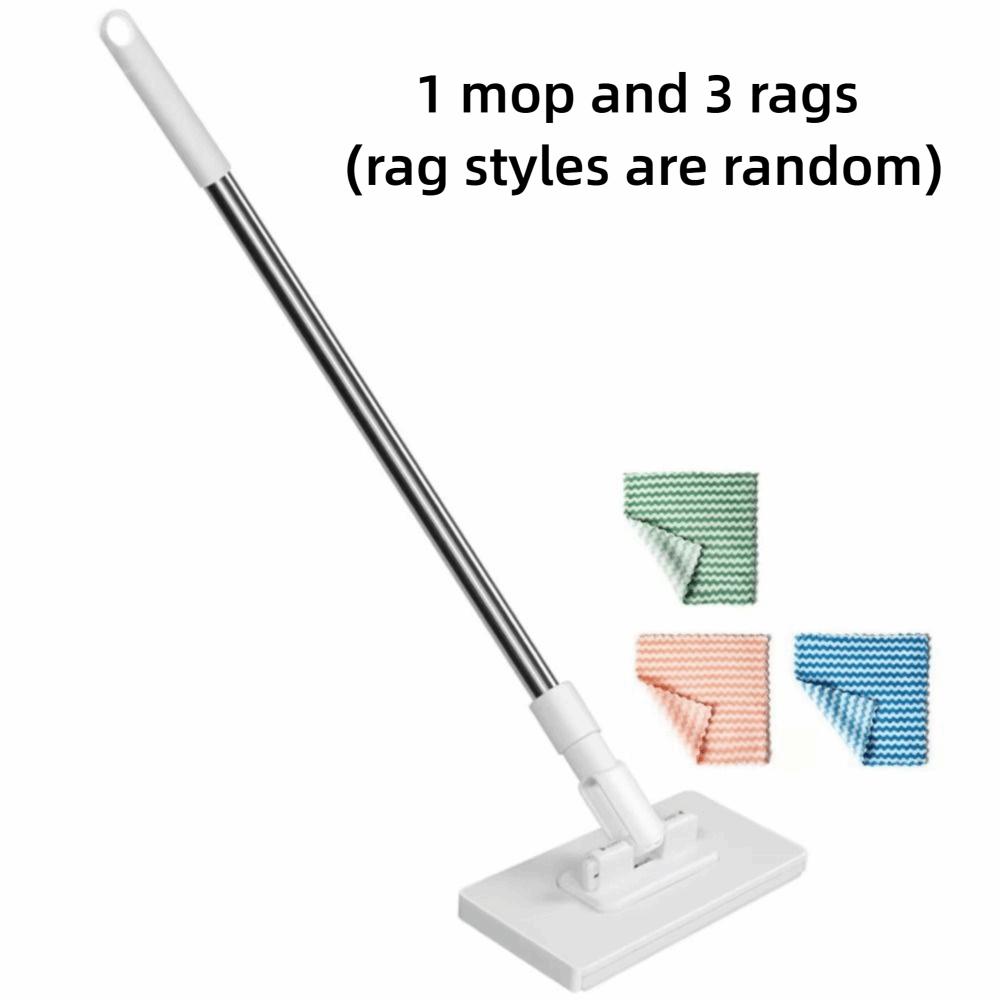 with 3 Reusable Cloths Dust Mops Clamping Automatic Mop Clip New Lazy Mop  Household