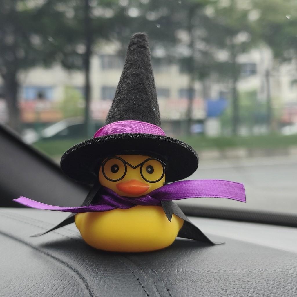 Car Decor Small Yellow Duck With Harry Potter Broomstick For Cabin Interior