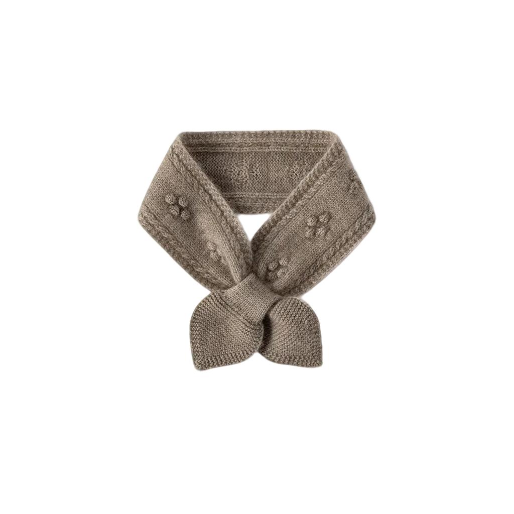 Cashmere Scarf Solid Color Crochet Knitted Small Bow Tie