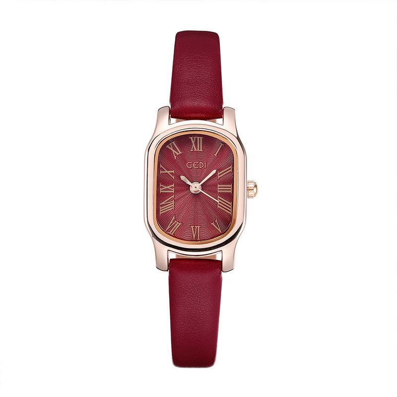 Vintage Niche Premium Sense Oval Belt Student Watch Vintage Simple Women'S Quartz Watch