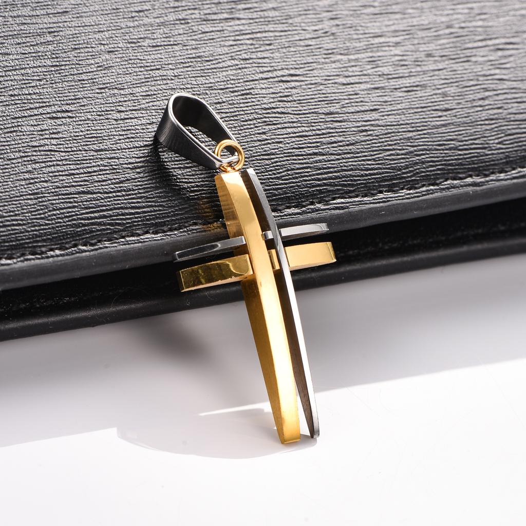 Stainless Steel Hollow Cross Necklace Pendant for Women Men Christian Charms Chain Metal Faith Prayer Jewelry Making Accessories