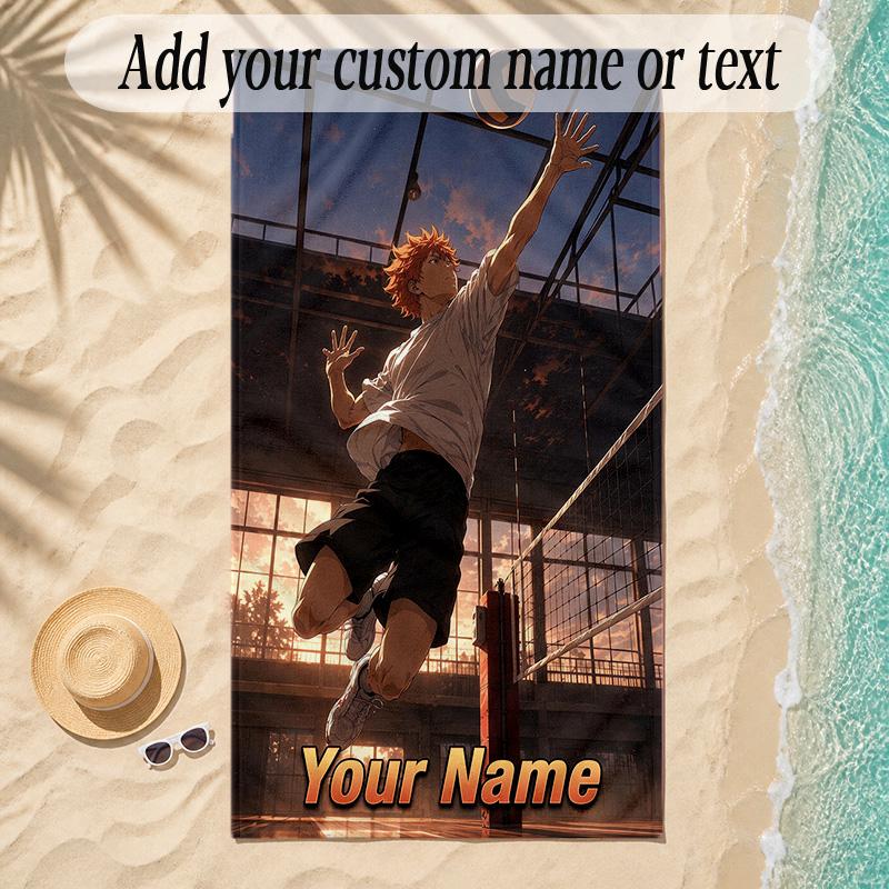 Beach TowelHaikyuu Custom Name Text Personalized Soft Towel for Beach Pool Indoor Home Decor Gift