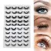 10Pairs 3D Long Faux Mink Fur Thick False Lash Eyelashes Extension Eye Makeup