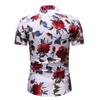 Summer Shirts Men Fashion Floral Print Short Sleeve Hawaiian Shirt Male Casual Flower Slim Fit Beach Shirts