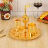 Set da Vino Havdalah 4 Pezzi Bicchiere da Vino Kiddush Tazza e Vassoio Portacandele Havdalah Scatola Spezie Besamim per la Fine del Sabbath