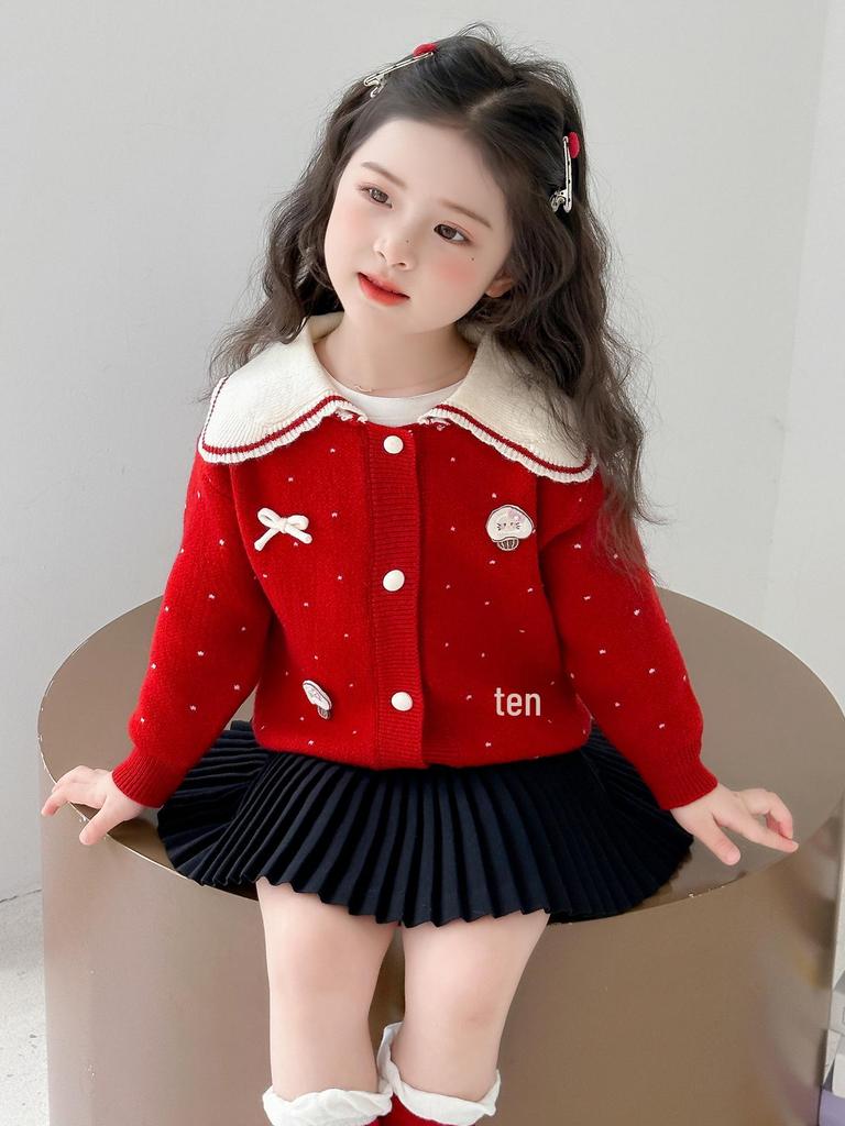 2025 New Korean-Style Girls' Knitted Wool Sweater - Spring/Autumn Collection