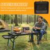 Portable Picnic Table Height Adjustable Small Folding Table Carry Handle Mesh Desktop for Camping Picnic Beach and BBQ