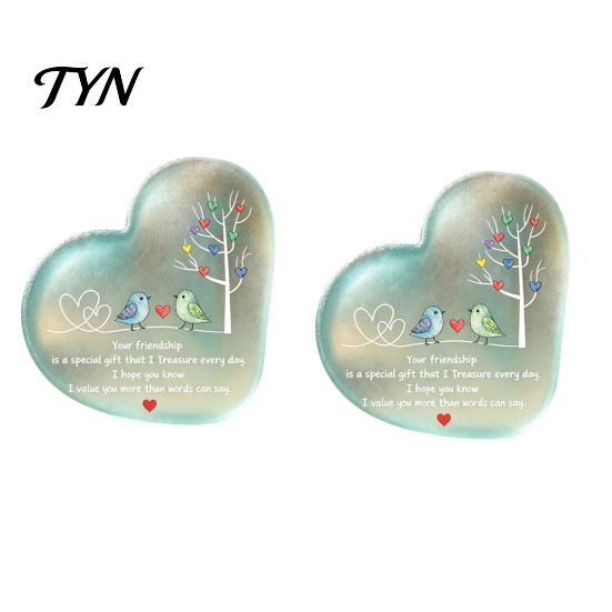 Small Gifts for Her Heart Ornament with Heartwarming Message, Best Friend Decorative Friendship Appreciation Presents Keepsake, Acrylic Desk