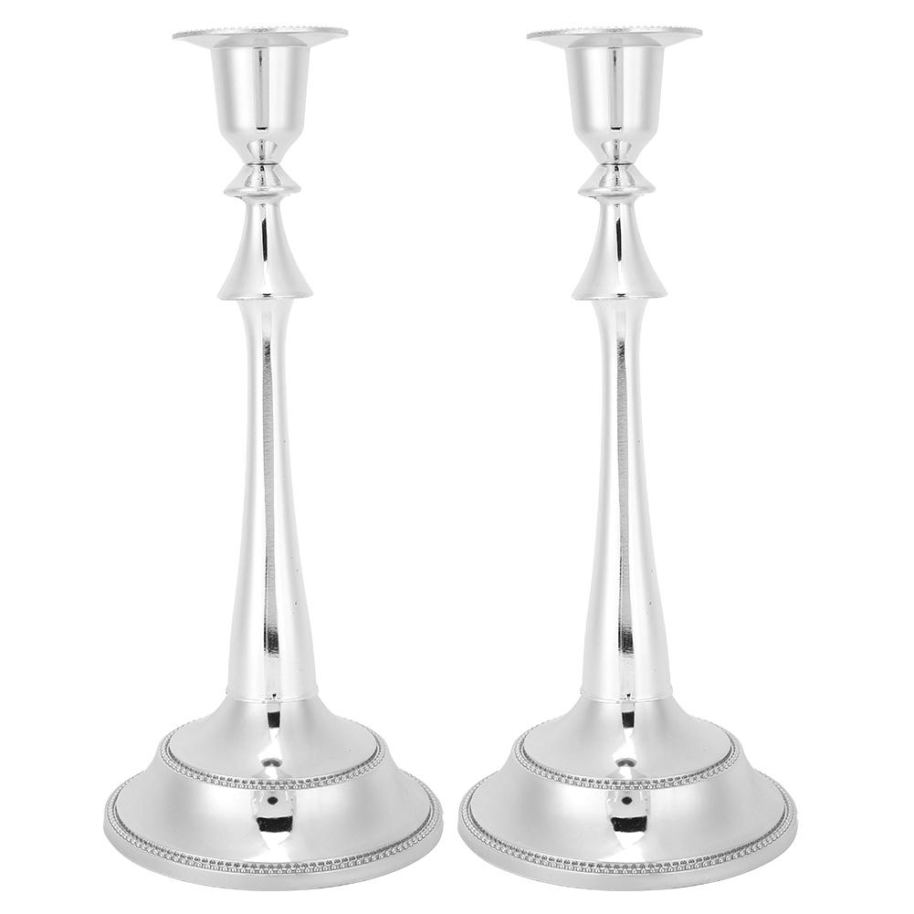 

2 шт. Инновационный подсвечник в европейском стиле с одной головкой, подставка для свечи, украшение для дома, свадьбы, серебристый