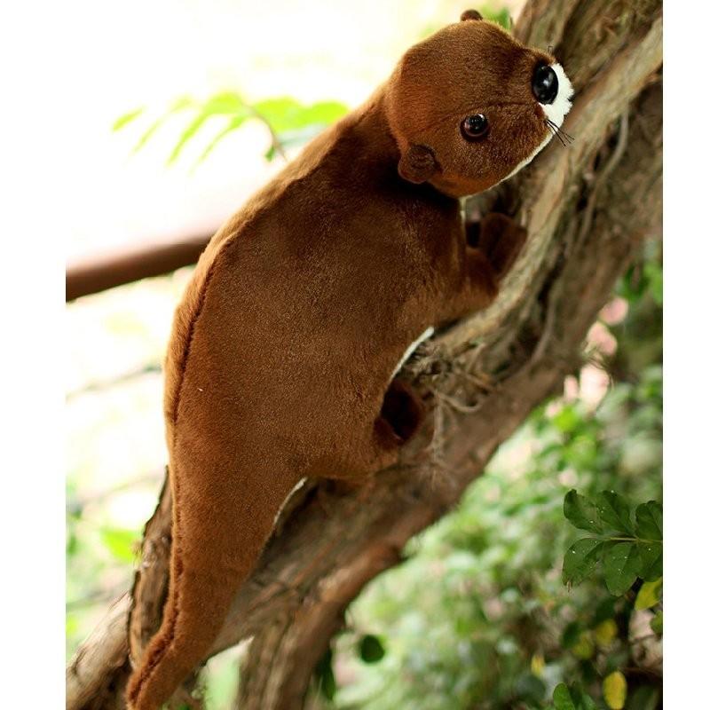 Adorable Otter Stuffed Plush Toy Realistic Long Fur Soft Animal Figure 40cm Gift