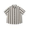 Short Sleeved Shirt For Men With A Niche Design, Striped Five Quarter Sleeves, High-End Feel, Loose And Handsome Long Sleeved Shirt