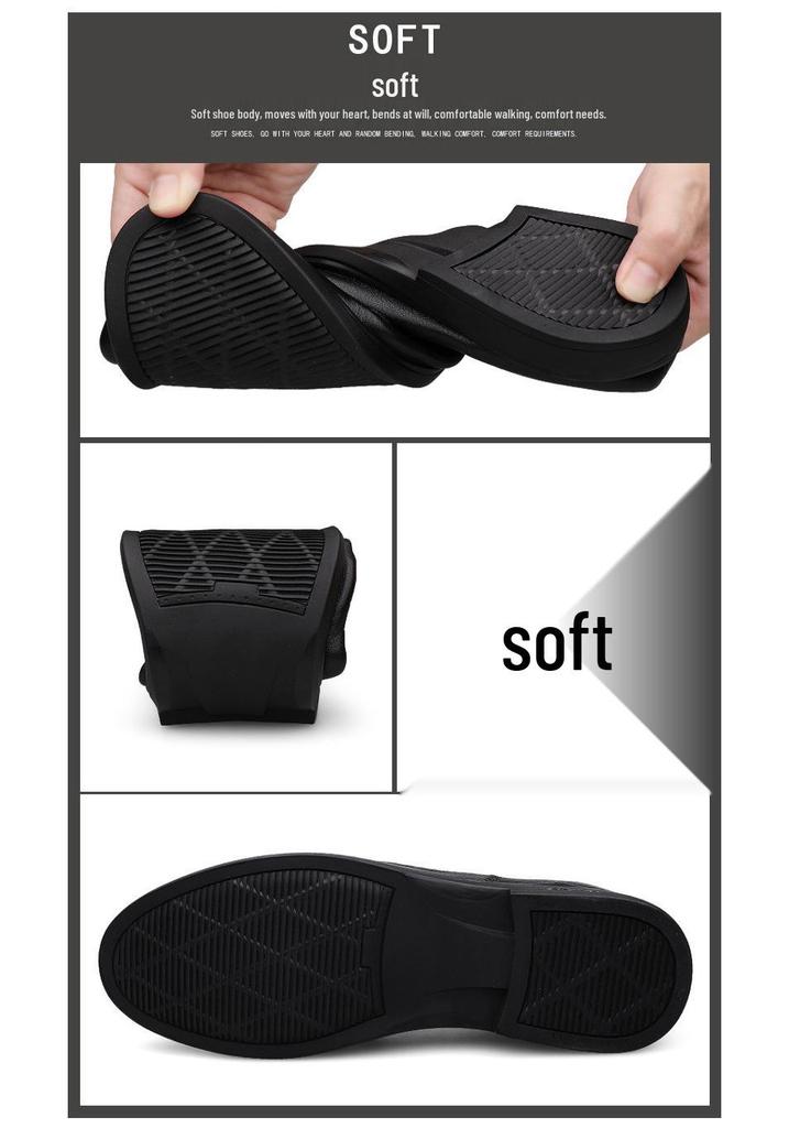 Men's Genuine Leather Formal Shoes - Breathable, Soft Sole, Heeled, Lightweight for Autumn and Winter