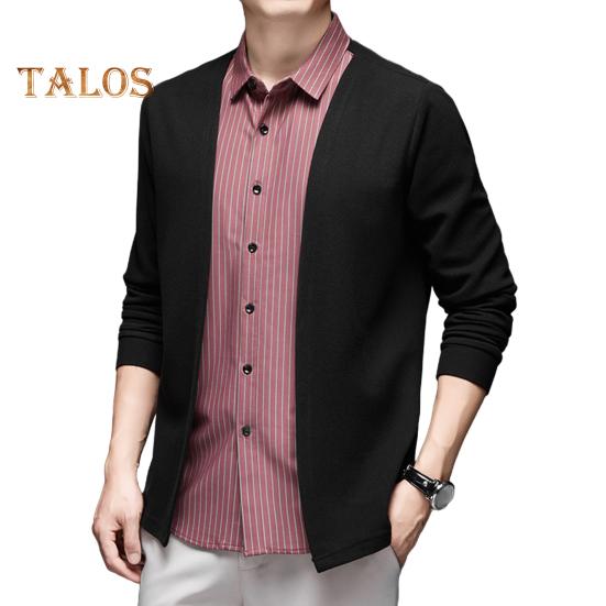 Pánská košile Falešný Dvoudílný cardigan Zapínací límec Jednořadý pruhovaný Dlouhé rukávy Barevně ladící Pletený Formální Business Styl Top