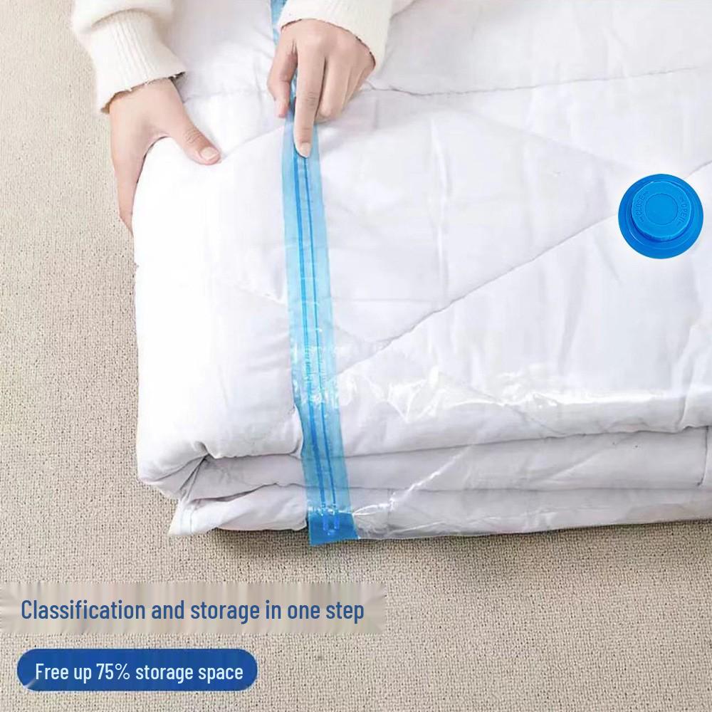 Vacuum Storage Bags for Seasonal Clothes, Jackets, Quilts - Hand-Rolled Transparent Compression Bags