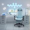 KORNOX Ergonomic Gaming Chair Fabric with Footrest,Office Chair High Back,Game Chair with Headrest and Lumbar Support for Girls,White and Blue