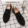 Large Size 46 Men's Lazy Small Leather Shoes British Style Casual Daily Loafers Suede One Pedal Fashion Trendy Shoes