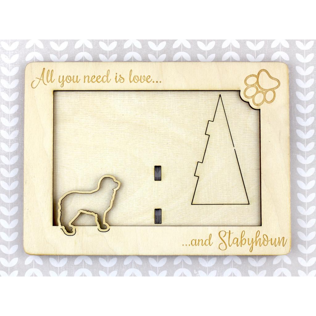 Stabyhoun, Stabijhoun, Fryske Stabij – Photo frame, engraved wooden frame | Art-Dog