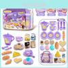Colorful Eating Utensils Playset With Realistic Kitchen Accessories Storage Box For Children