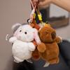 Rabbit Animal Doll Keychain Raccoon Plush Toys Small Pendant Capybara Plush Keychain Kids Gifts