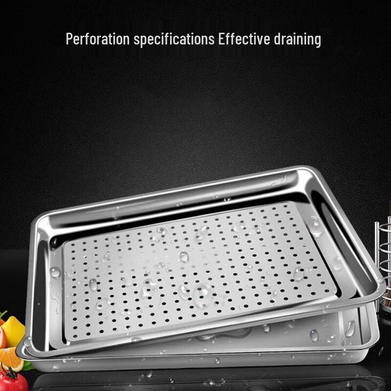 304 Stainless Steel Perforated Steamer Trays (5-Pack)