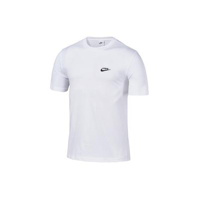 Logo Print Straight-Cut Crew Neck Short Sleeve T-Shirt Men Tops White DN6563-100