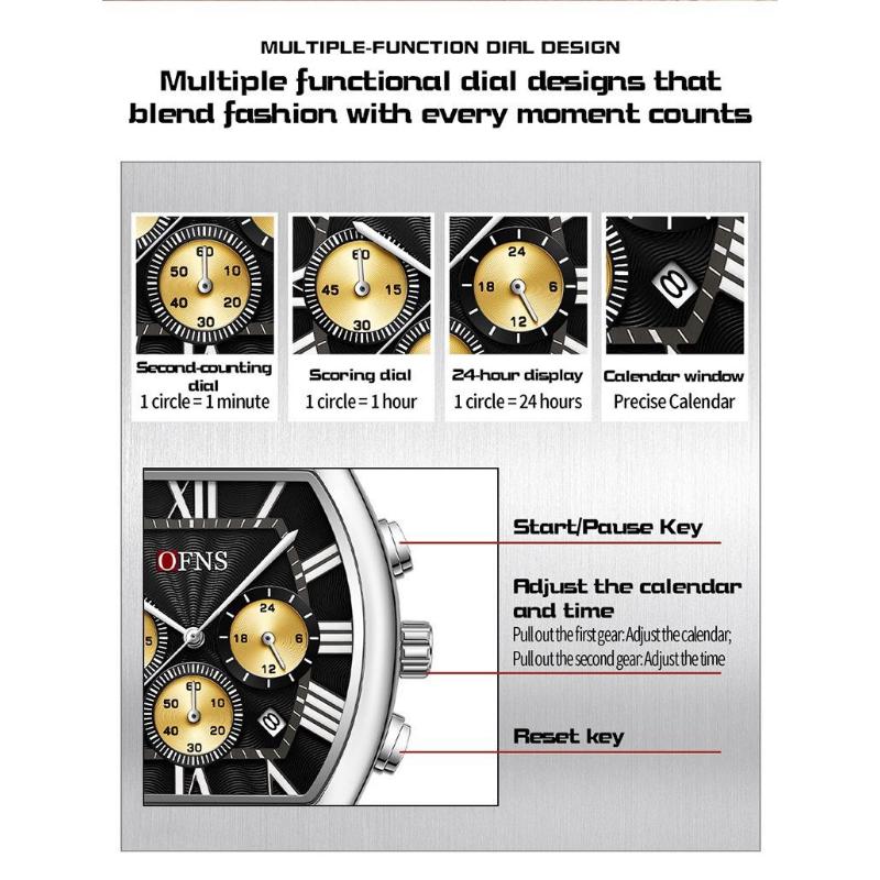 Man Wristwatch Fashion Luxury Waterproof Silicone Strap Quartz Men's Watches Sports Auto Date Chronograph Simple Clocks