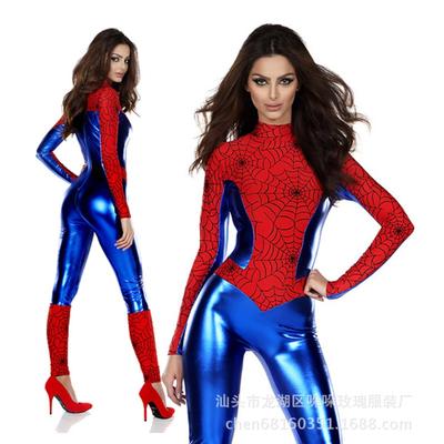 Neues Spieluniform-Rollenspiel-Imitatleder-Einteiler Spider-Man-Kostüm Bühnenauftritt-Anzug