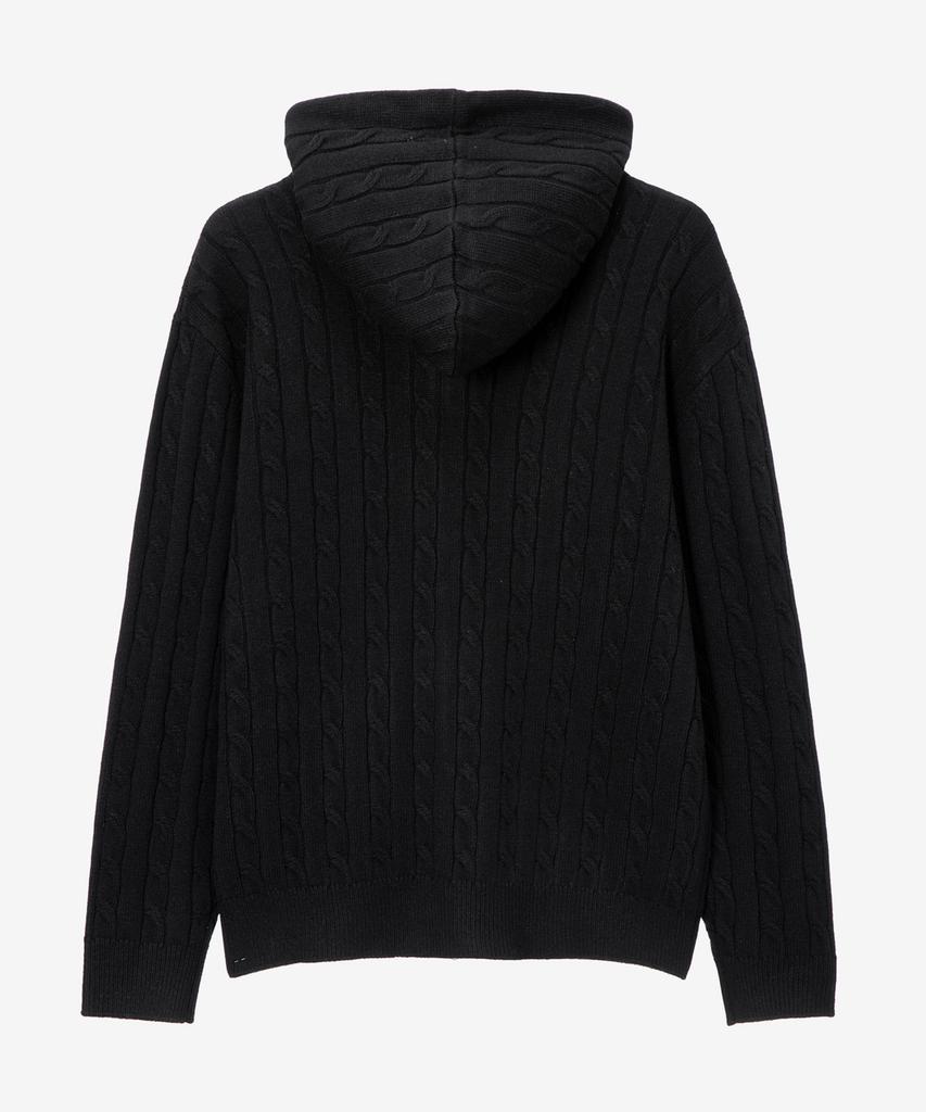 Mindbridge [Comfy] Wool Blend Cable Hooded Zip-Up Semi-Oversized Cardigan Mzcd71A2