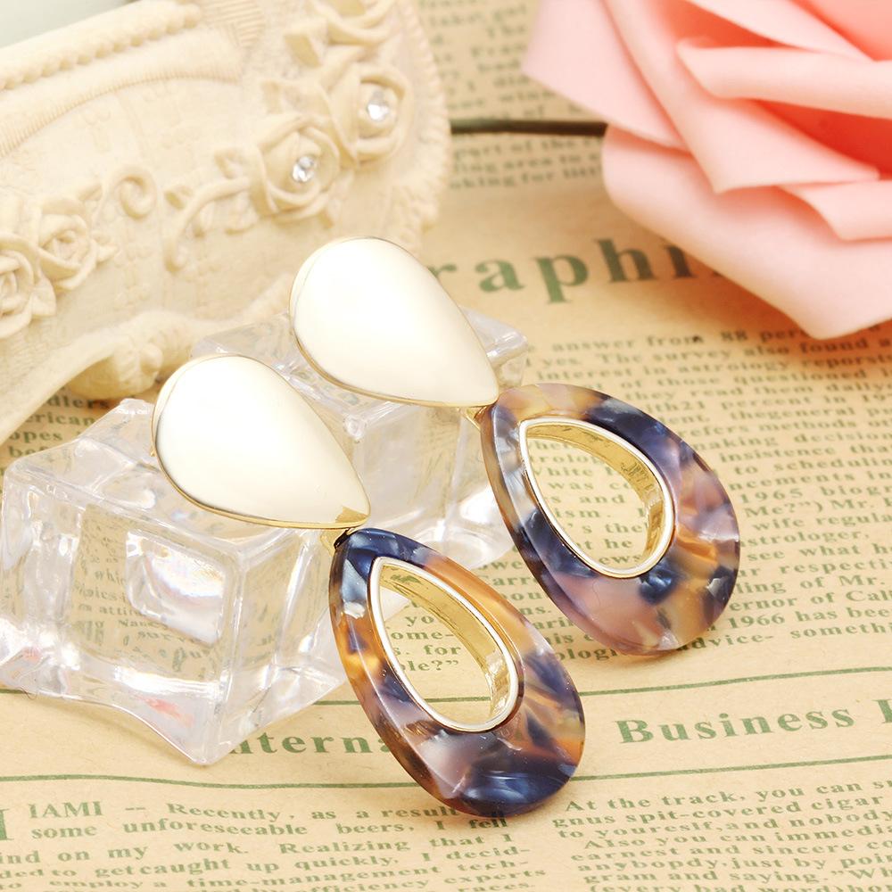 Girl All Matching Drop Water Oval Earrings Long Style Retro Earrings