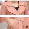 Spring Korean Slim Trench Coat för kvinnor Plus Size A-linje dubbelknäppt kvinna jackor