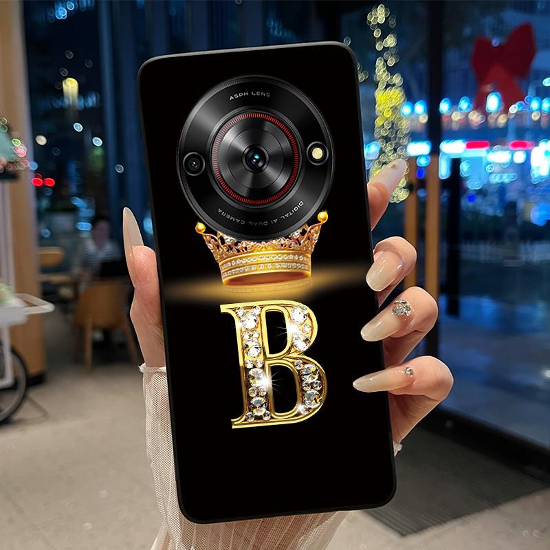 

Shockproof Soft Phone Case For ZTE Blade A75 5G/ Nubia Focus 5G Bright Color and Attractive Crown Letter Pattern Casing ZTE Blade A75 5G