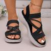 Flat Breathable Women's New Sandals Summer Woven Cutout Platform Overfoot Women's Sandals