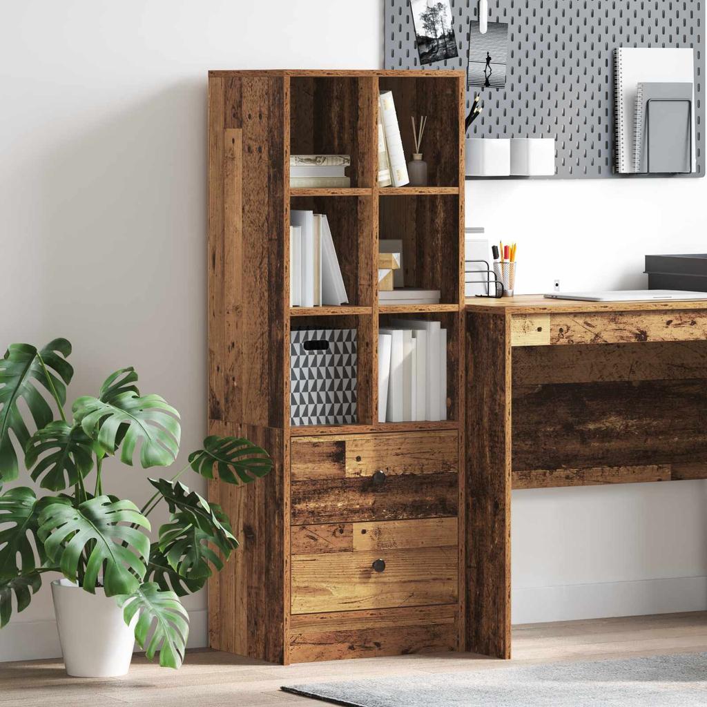 Highboard with Drawers Reclaimed Wood Look 45.5 x 34 x 127 cm