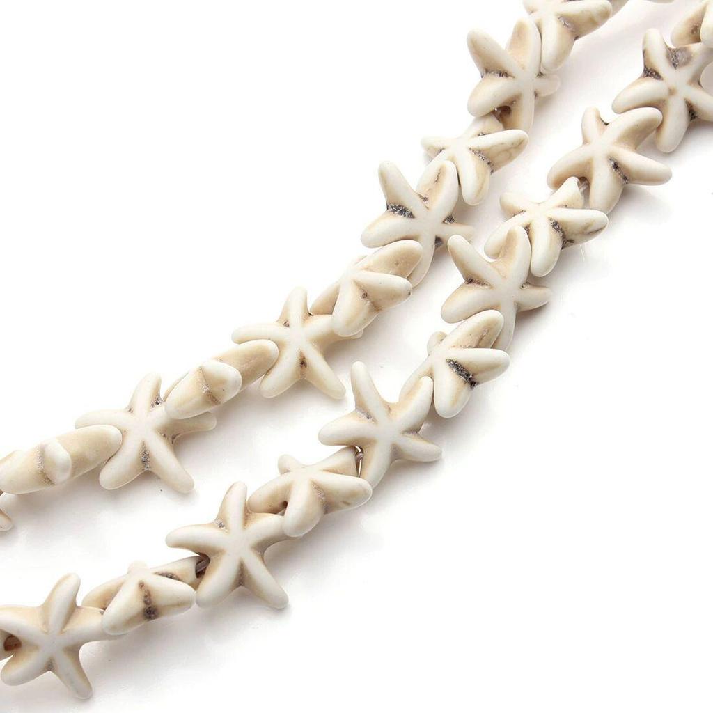 Synthetic Turquoise 14mm Starfish Spacer Beads for DIY Jewelry.