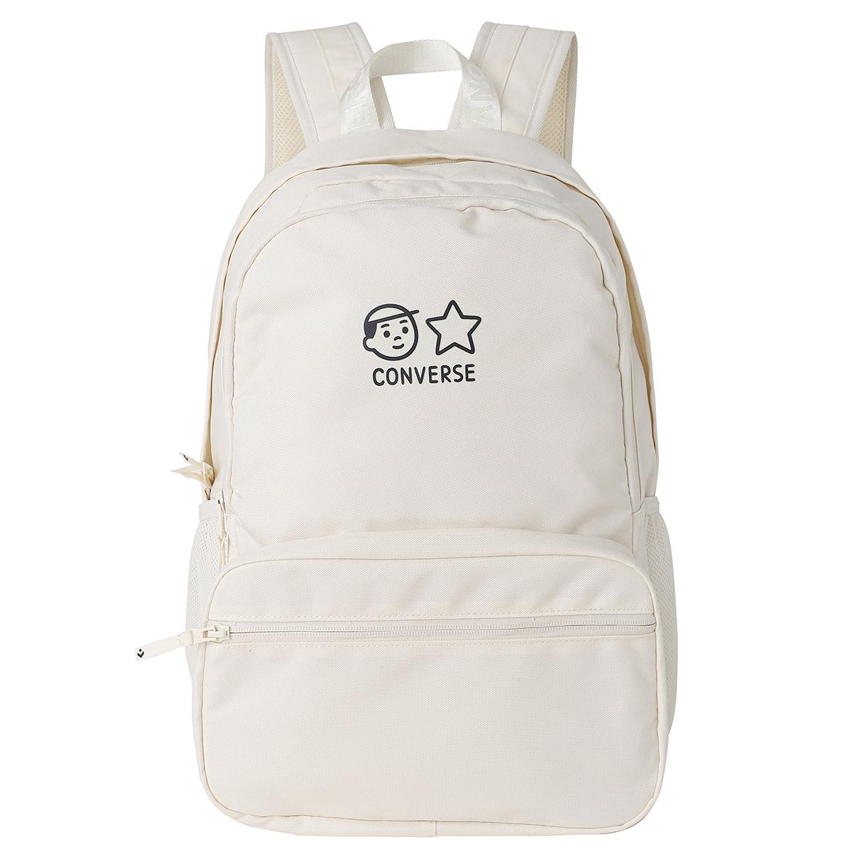 Converse × Noritake Collaboration Large Capacity Vintage Fashion Versatile Trendy Polyester Backpack Unisex backpack White CV2523019PS-001 Classical Style White
