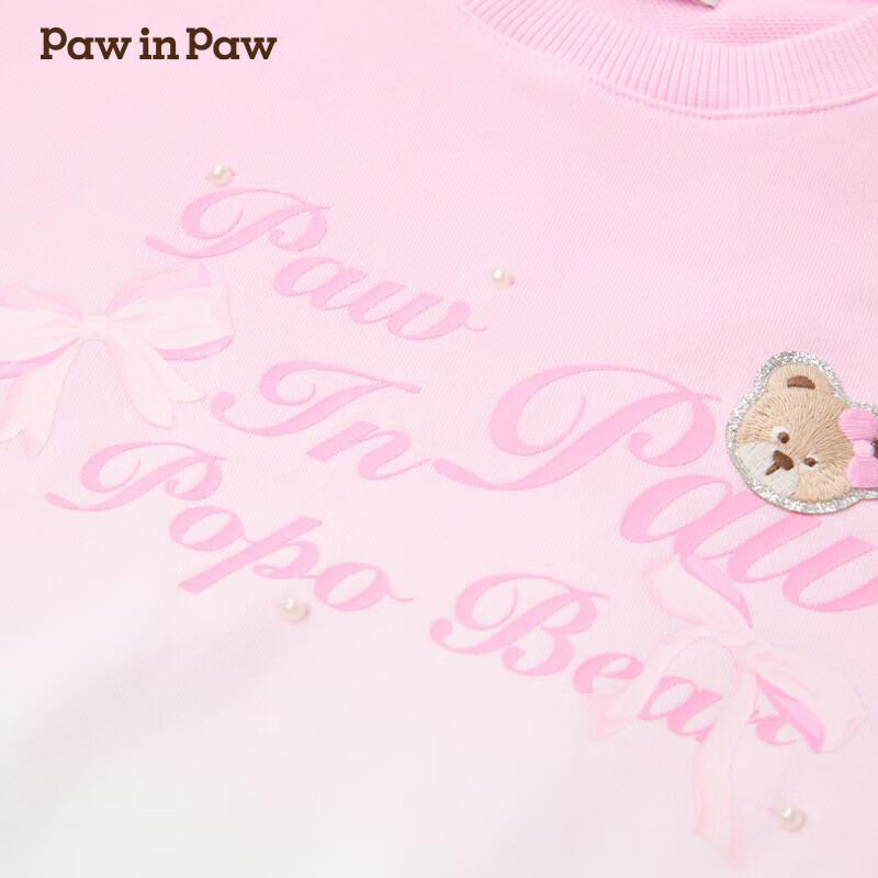 PawinPaw Girls' Cartoon Bear Long Sleeve Sweatshirt