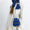 DANCING GRANDMA CURLY STRIPE MUFFLER : BLUE