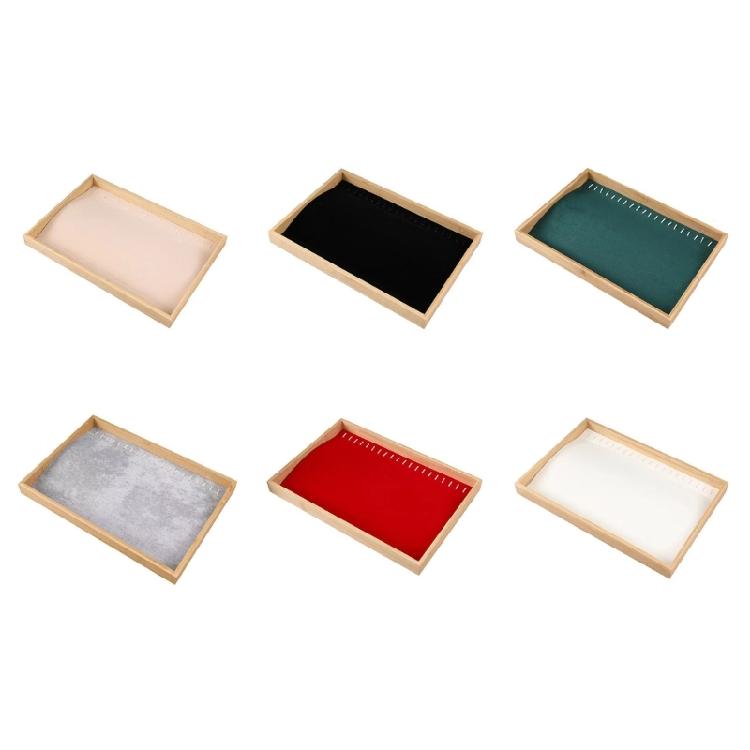 Wood Jewelry Display Tray for Necklaces Bracelets Pendant Stackable Organizer